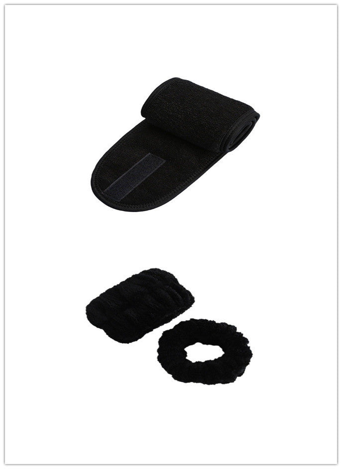 Fresh Arrivals at Buy Center: Face Wash Wristband Hand Strap Hair Band Set black