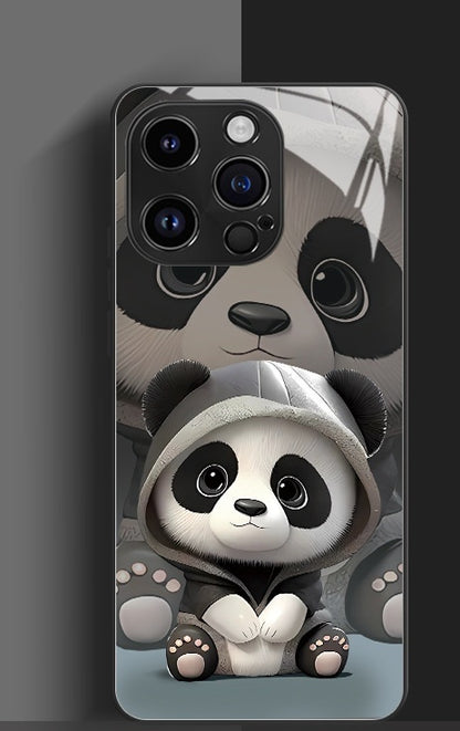 Just Arrived at Buy Center: Panda Phone Case Cute Cartoon National Treasure Glass Hard Case Sweater Panda