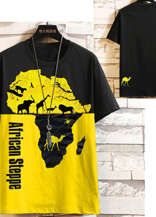 Camiseta de manga corta de hip-hop para hombre, ropa de verano holgada de talla grande