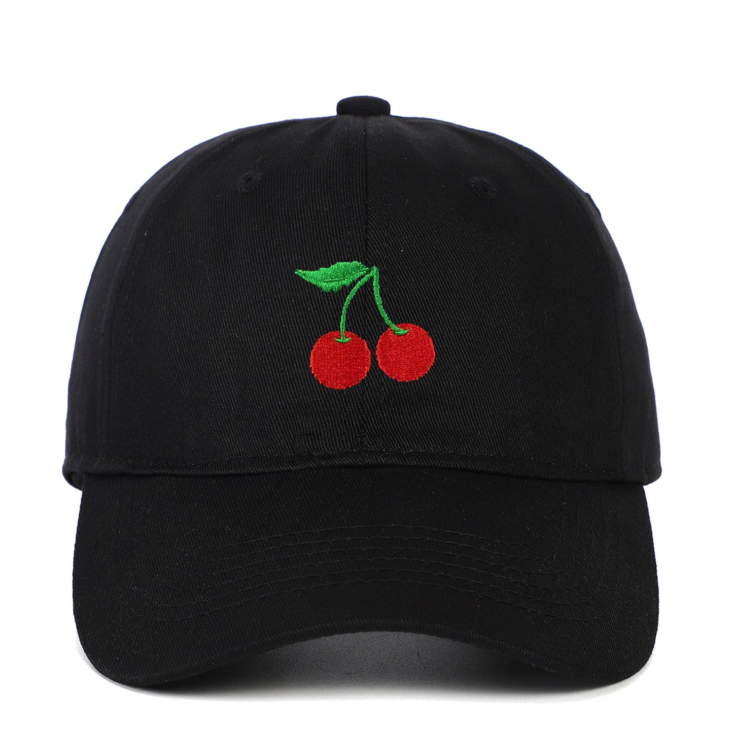 Cherry Embroidered Peaked Cap Outdoor Travel Sun-shade Sun Protection Hat