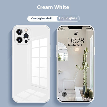 Just Arrived at Buy Center: White Tempered Glass All-inclusive Drop-resistant Phone Case