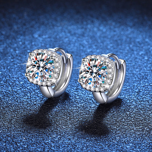 S925 Silver Moissanite Earrings Classic Elegant Square Bag | Jewelry & Watches4 | Buy Center