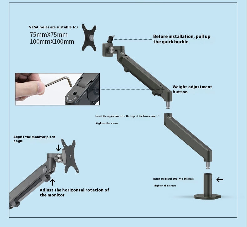 Buy Center Handpicked- Free Hover Notebook Air Pressure Arm Bracket