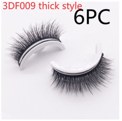 Buy Center Premium-Reusable 3D Mink Lashes Natural False Eyelashes Self Adhesive Fake Glue Free Makeup Eyelash Extension Silk