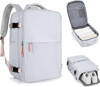 Now Available at Buy Center: Large Capacity Lightweight Multifunctional Luggage Backpack Silver Gray 33x22x47CM