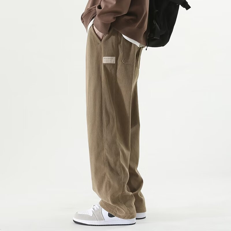 Autumn And Winter Lights Men's American Casual Pants High Street Fashion Brand Straight Flow Wide Leg Long Buy Center