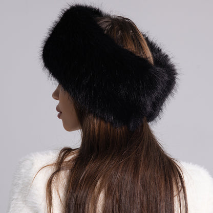 Fur Ball Woolen Cap Autumn And Winter Imitation Fur Thickened Hat Buy Center