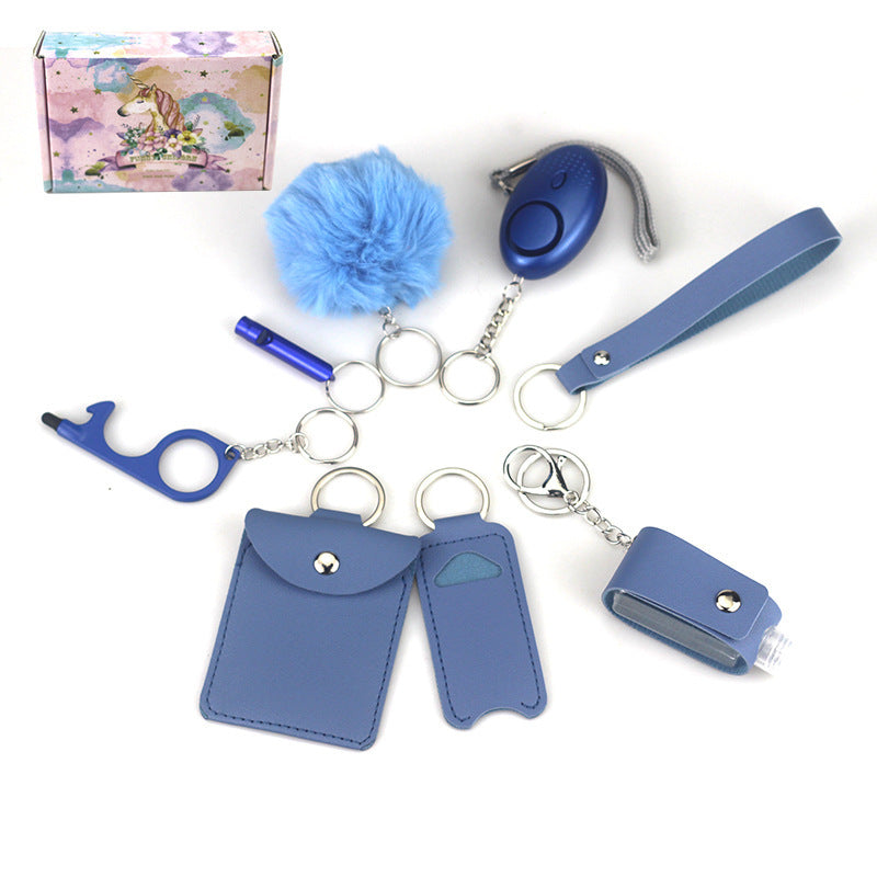 Buy Center Trend-9-piece Keychain Fashion Leather Blue