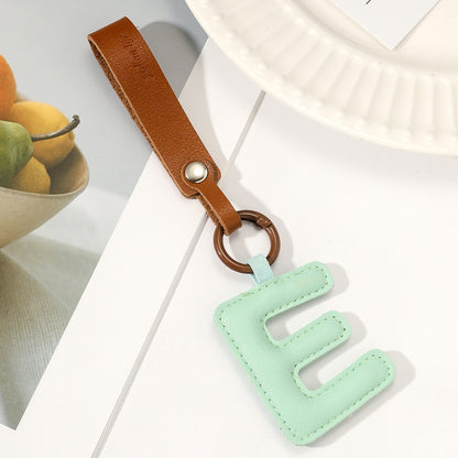 Newly Arrived at Buy Center: Fashion All-Match 26 Full Letter Leather Key Chain Pendant Style E