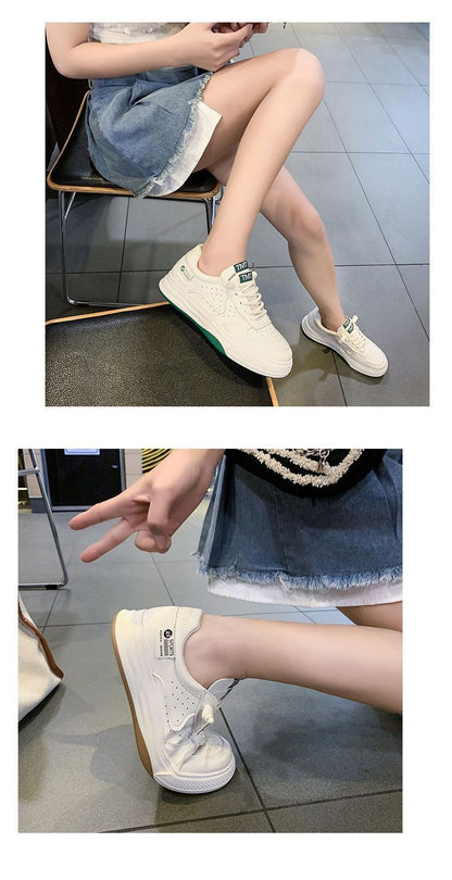 Hot New Items at Buy Center: Spring And Autumn Flat Platform White All-matching Casual Sports White Shoes Board Shoes