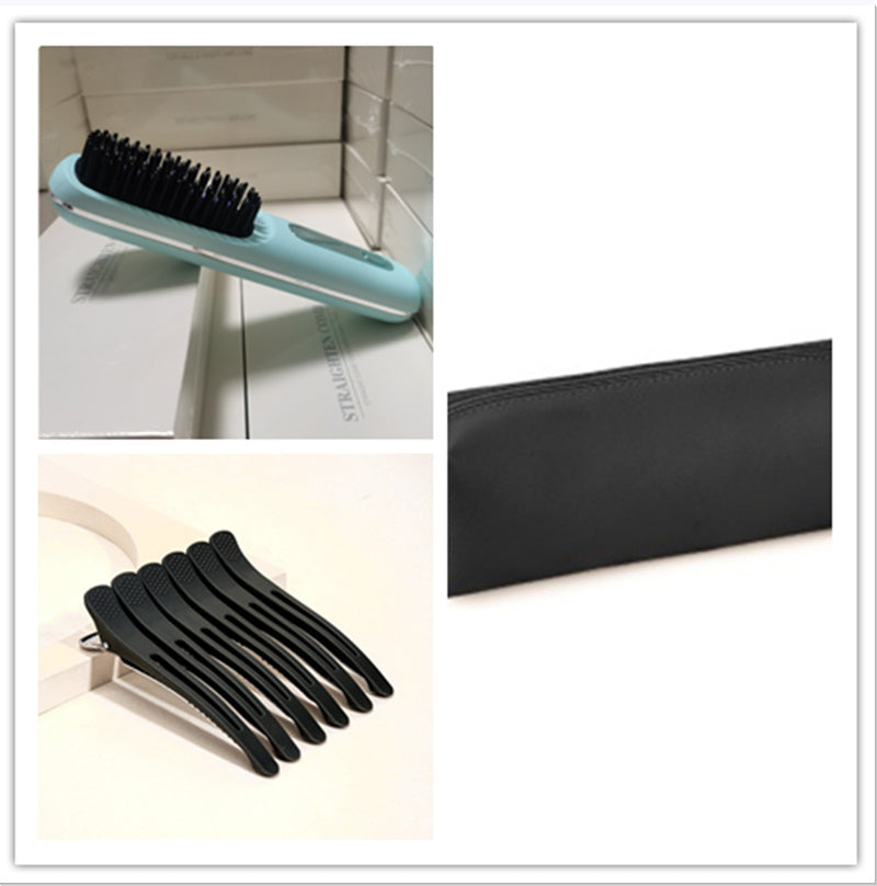 Peigne à cheveux lisse 2 en 1, lisseur sans fil, brosse à cheveux, chauffage rapide, boucleur chaud portable, chargement USB