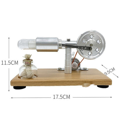 Just Arrived at Buy Center: Stirling Engine Model Small Invention Generator Power Rangers Turbo Science Science Popularization Experiment Wood Color Power Generation Default