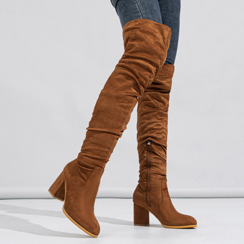 Women's Boots High-heeled Elastic Long Boots Over The Knee Boots Buy Center