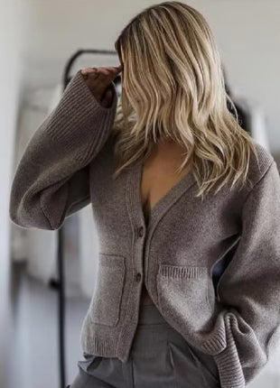 Women's Fashion Simple Style Knitted Jacket