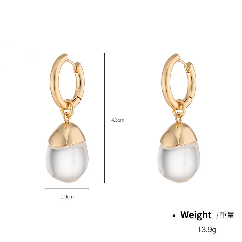 Alloy Spot Drill Transparent Resin Earrings For Women Buy Center