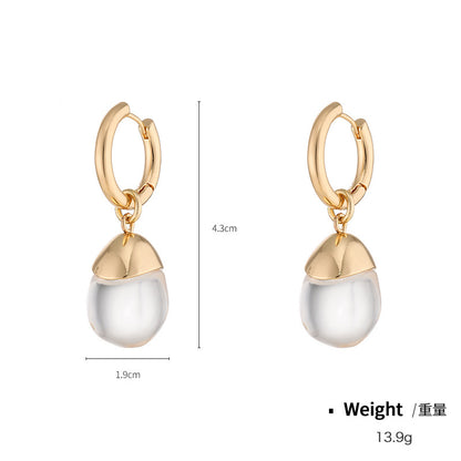 Alloy Spot Drill Transparent Resin Earrings For Women Buy Center