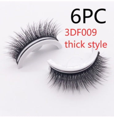 Buy Center Premium-Reusable 3D Mink Lashes Natural False Eyelashes Self Adhesive Fake Glue Free Makeup Eyelash Extension Silk