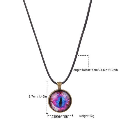 Buy Center Premium-Simple Wax Thread Devil's Eye Sweater Chain Retro Punk Time Gemstone Eye Necklace