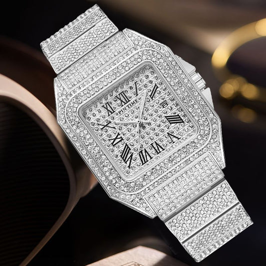 PINTIME Men's Quartz Watch Square Diamond | Trending products2 | Buy Center