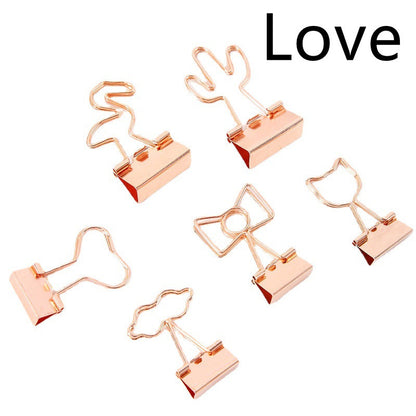 New at Buy Center: Creative Plating Gold Small Clip Office Style Long Tail Metal Love