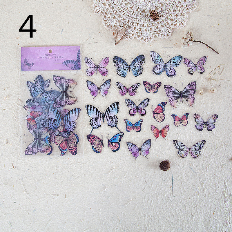 Hot New Items at Buy Center: Sticker Wings Herbarium Series Handbook Material Decoration Dreaming Butterfly