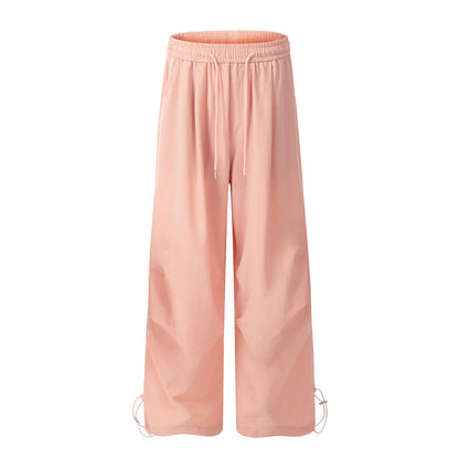 Newly Arrived at Buy Center: Loose Wide Leg Leisure Paratrooper Pants Men Pink