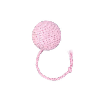 Buy Center Top Rated-Cat Toy Ball With Rope Built In Bell To Roll The Ball And Make A Sound For Kittens To Play With M 6cm Pink