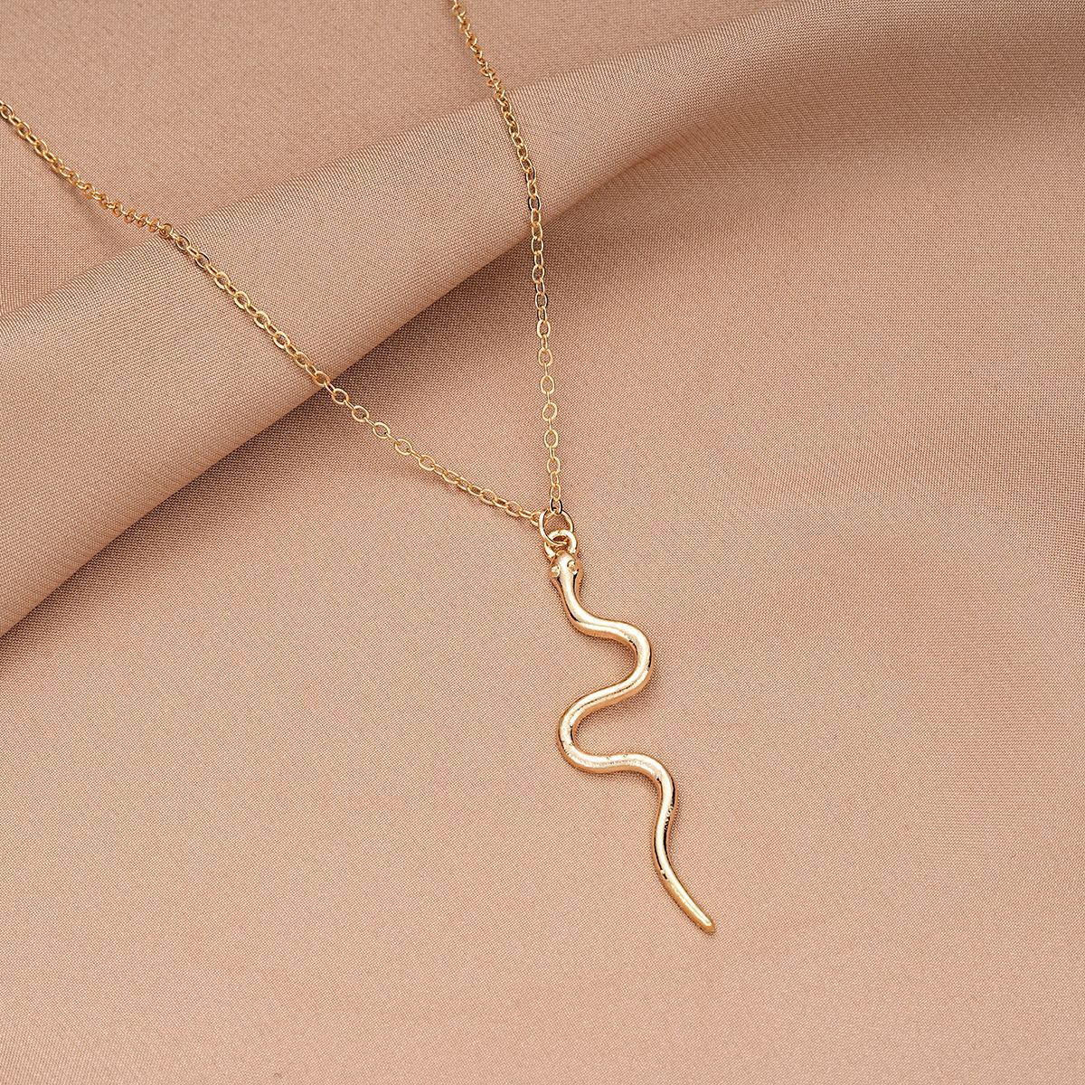 Buy Center Premium-Stylish Graceful Simple Rose Gold Snake Pendant Necklace