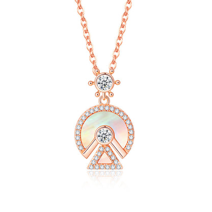 Buy Center Deal-S925 Sterling Silver Ferris Wheel Pendant Design Necklace Rose A Style 925 Silver