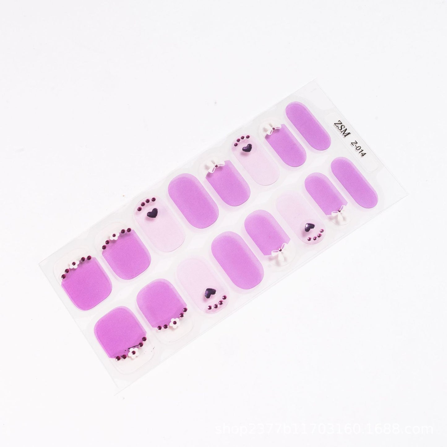 Fresh Arrivals at Buy Center: 16 Finger Diamond Nail Sticker 3D Waterproof Multicolor Z014