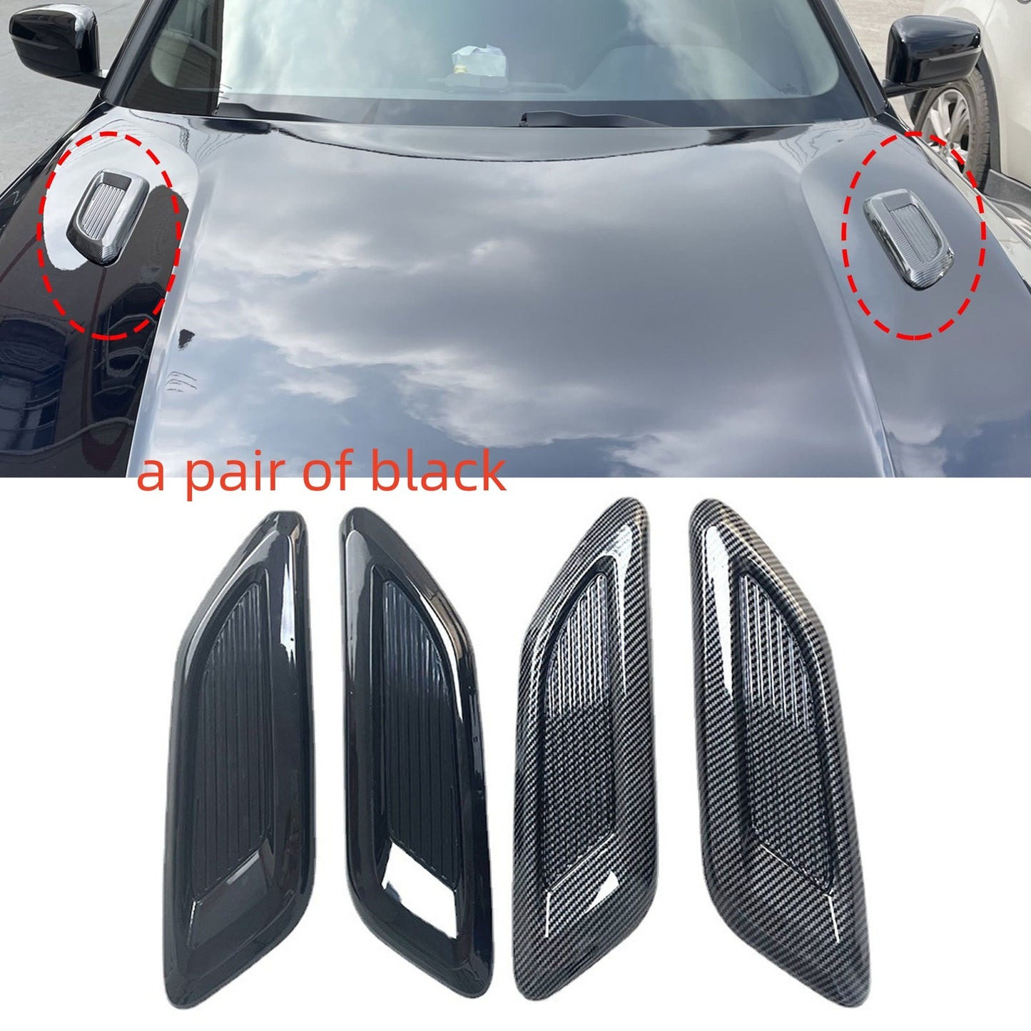 Fresh Arrivals at Buy Center: Car Airscoop Shroud Air Vent Engine Cover Decorative Cover Side Tuyere Black