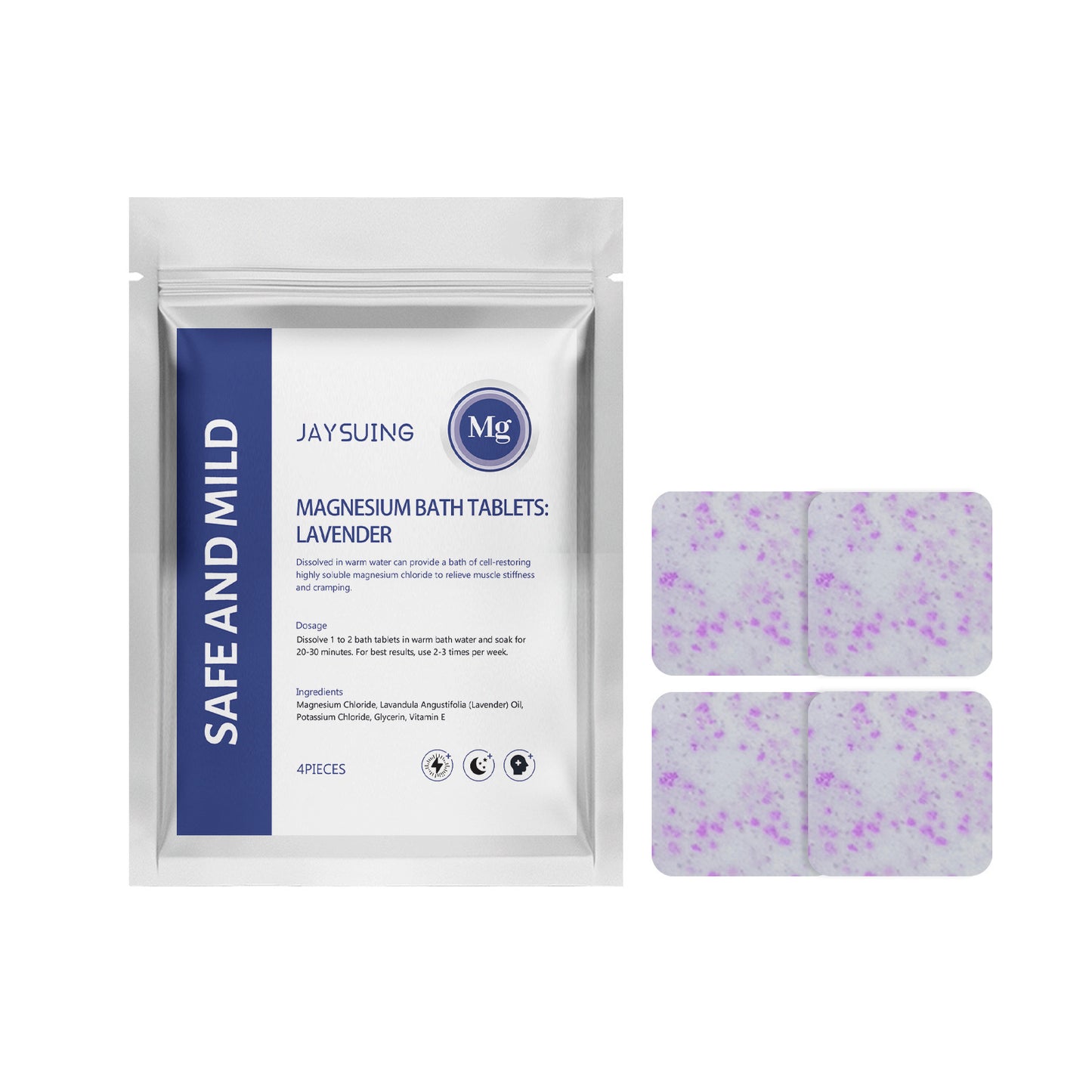 Buy Center Hot Pick-Lavender Magnesium Bath Sheet Nourishing Moisturizing Cleaning 4pieces