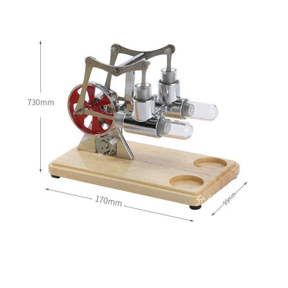 Just Arrived at Buy Center: Stirling Engine Model Small Invention Generator Power Rangers Turbo Science Science Popularization Experiment Double Cylinder Balance Mirror Default