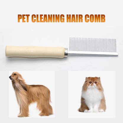 New Wooden Handle Grooming Comb For Dogs Cats Pet